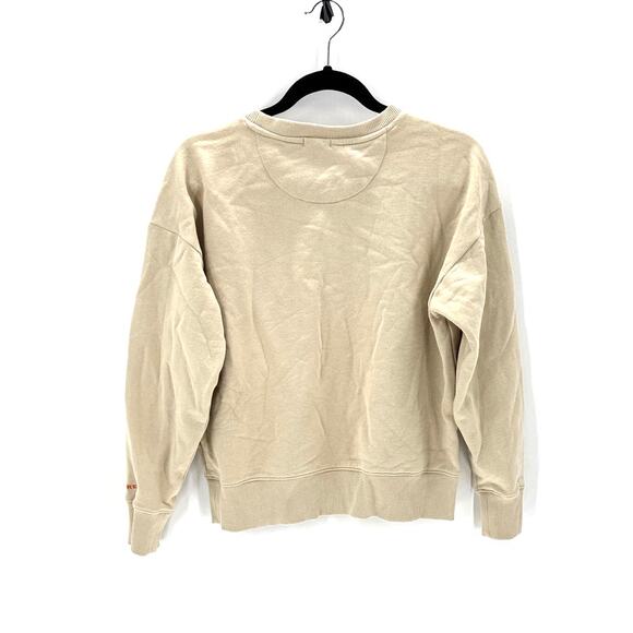Merrell Heart Crew Neck Fleece sweatshirt size S minimalist Gorpcore beige - Picture 2 of 6